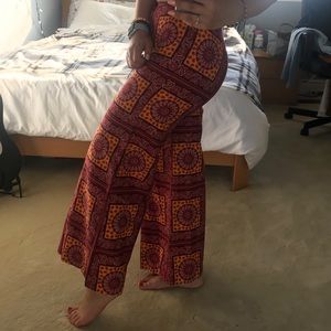 Vintage red and orange paisley bell bottoms
